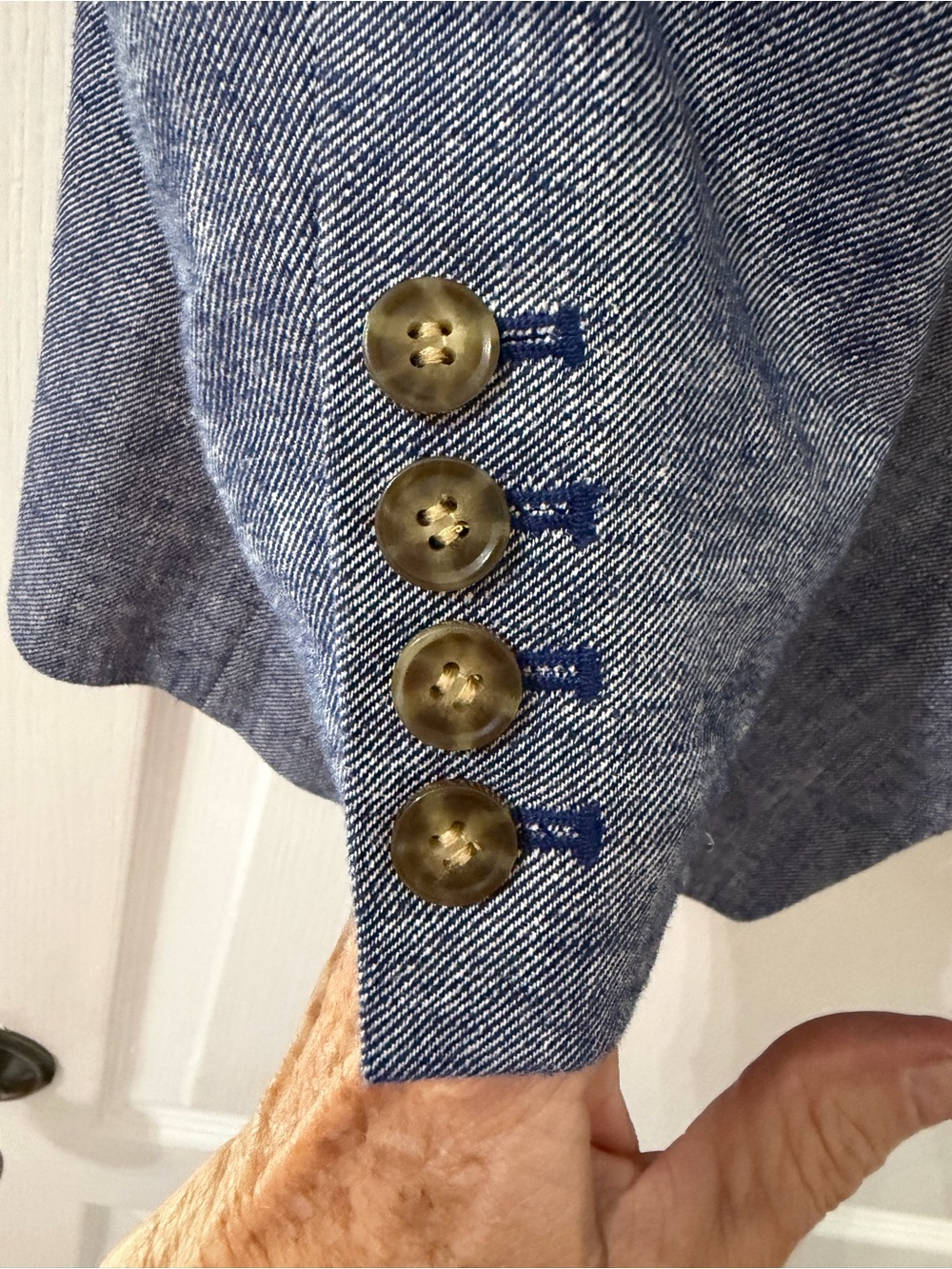 Women's Lightweight Blue Blazer Jacket Sz 16 - Picture 6 of 12